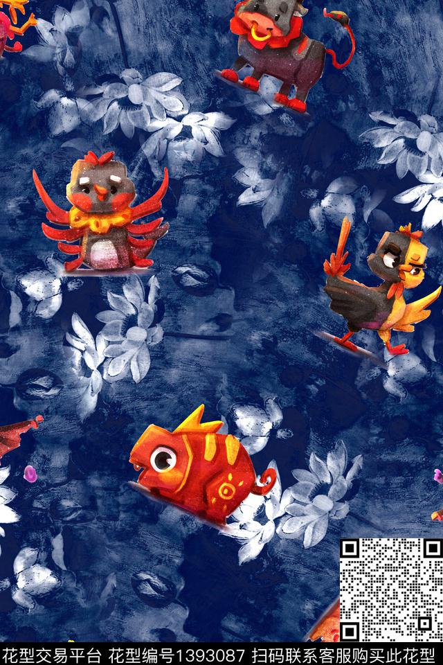 大牌风家居服抽象数码印花华亿平台下载（图片编号: 1393087） - 瓦栏（Walan）