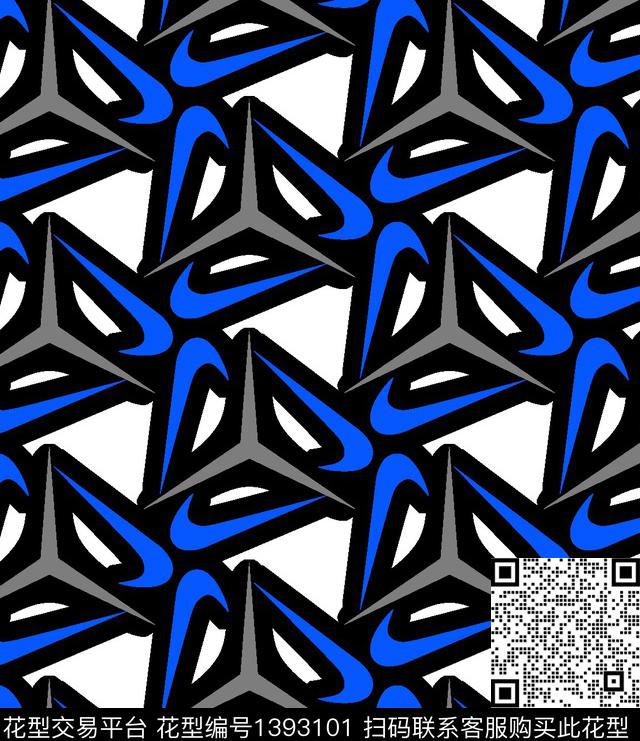 几何大牌风抽象传统印花华亿平台下载（图片编号: 1393101） - 瓦栏（Walan）