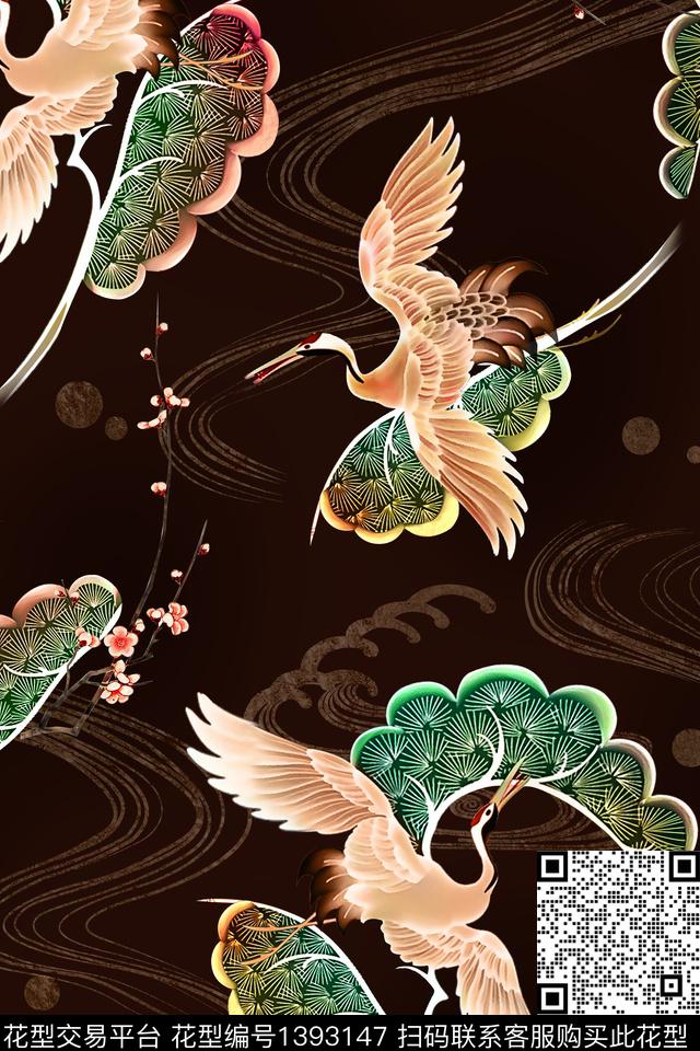 几何香云纱旗袍数码印花华亿平台下载（图片编号: 1393147） - 瓦栏（Walan）