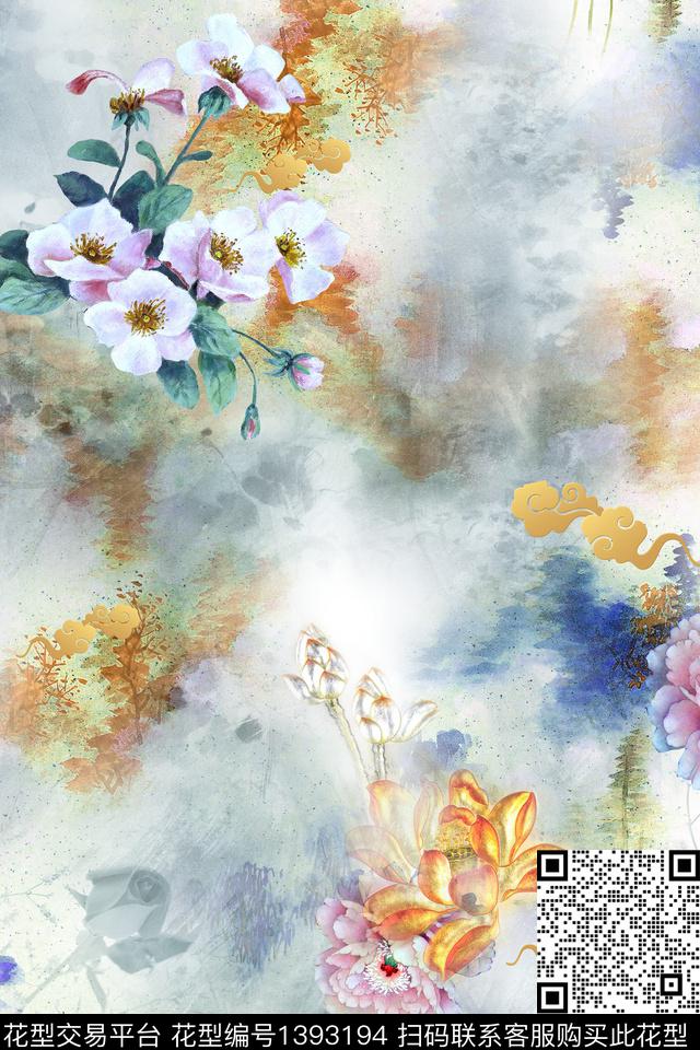 香云纱旗袍中国风数码印花华亿平台下载（图片编号: 1393194） - 瓦栏（Walan）