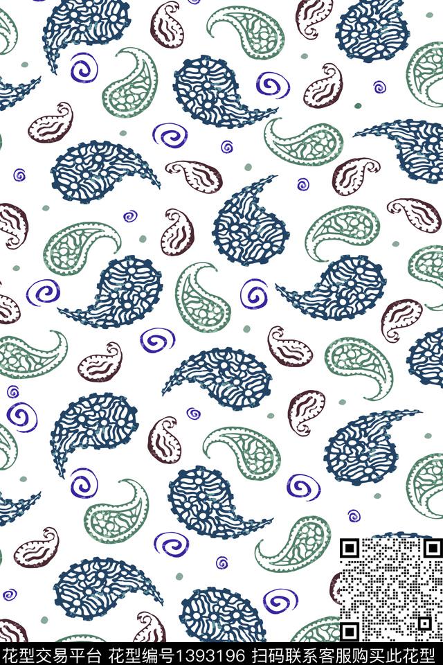 年轻女性清爽底花卉白底花传统印花华亿平台下载（图片编号: 1393196） - 瓦栏（Walan）