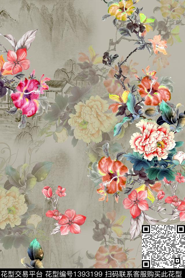 香云纱旗袍中国风数码印花华亿平台下载（图片编号: 1393199） - 瓦栏（Walan）