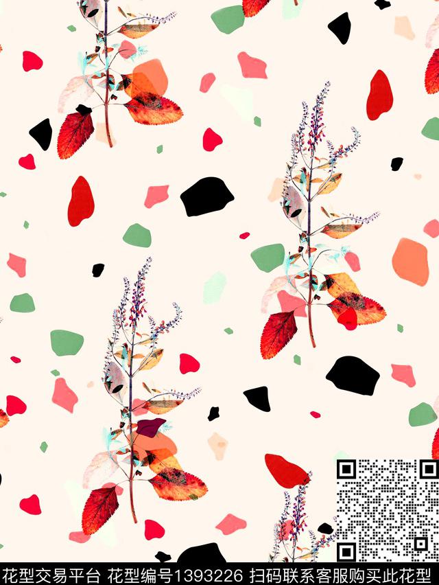 花卉大牌风欧美数码印花华亿平台下载（图片编号: 1393226） - 瓦栏（Walan）