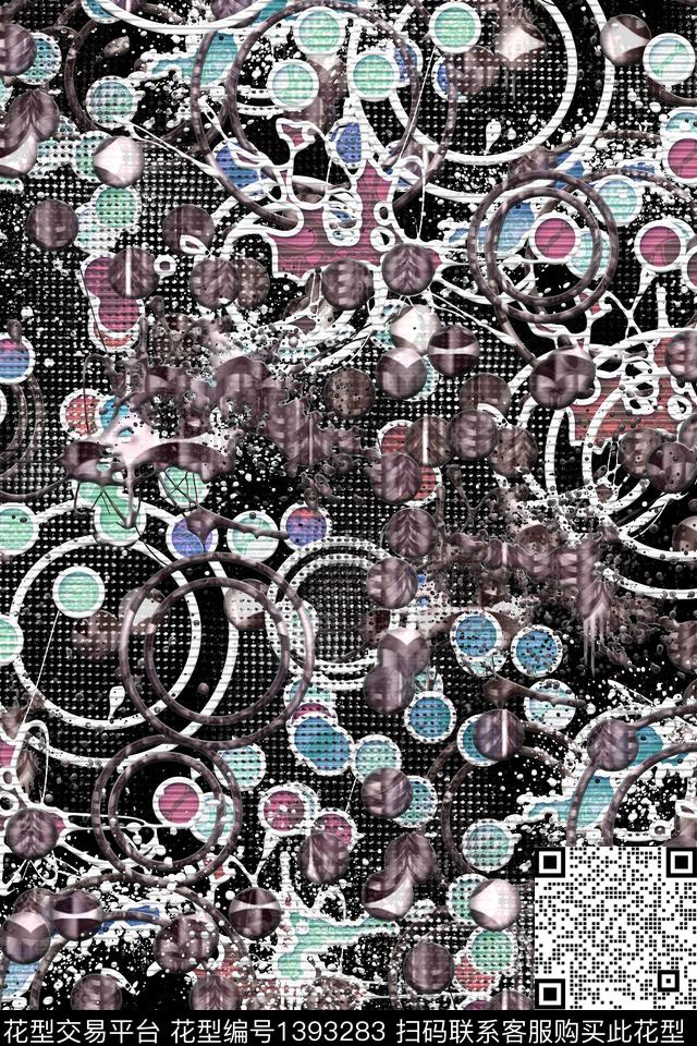 抽象男装家居服户外数码印花华亿平台下载（图片编号: 1393283） - 瓦栏（Walan）