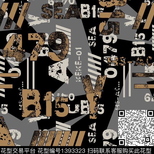 几何字母男装满版花传统印花华亿平台下载（图片编号: 1393323） - 瓦栏（Walan）