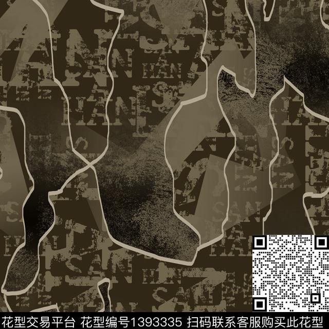 几何字母男装满版花传统印花华亿平台下载（图片编号: 1393335） - 瓦栏（Walan）