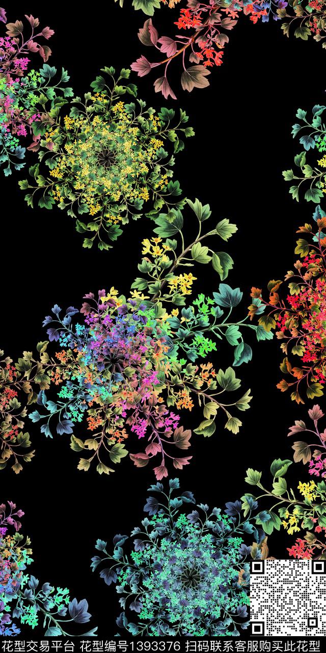 绿植树叶民族风雕印华亿平台数码印花华亿平台下载（图片编号: 1393376） - 瓦栏（Walan）