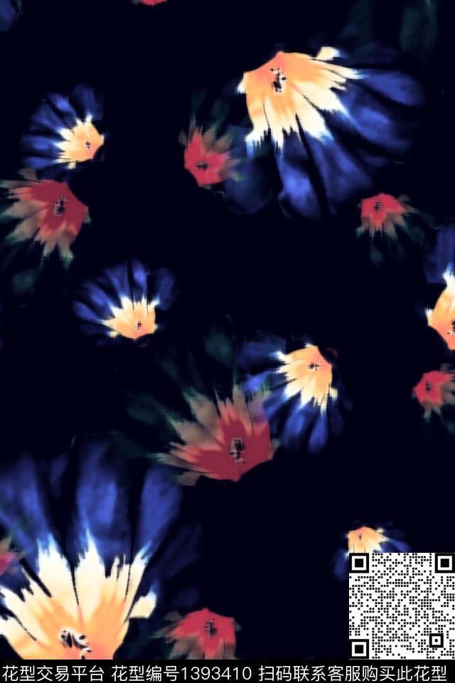 抽象花卉年轻女性抽象数码印花华亿平台下载（图片编号: 1393410） - 瓦栏（Walan）