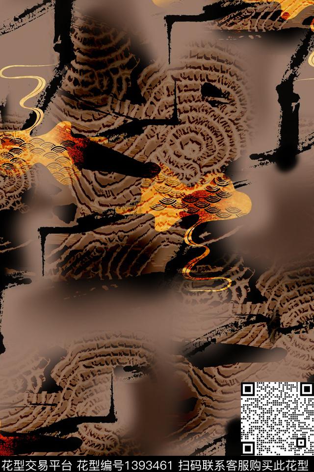 抽象吉祥图案印花数码印花华亿平台下载（图片编号: 1393461） - 瓦栏（Walan）