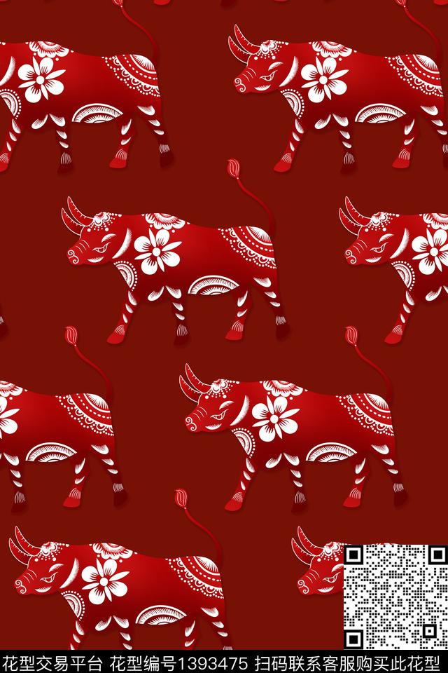 可爱卡通动物手绘数码印花华亿平台下载（图片编号: 1393475） - 瓦栏（Walan）