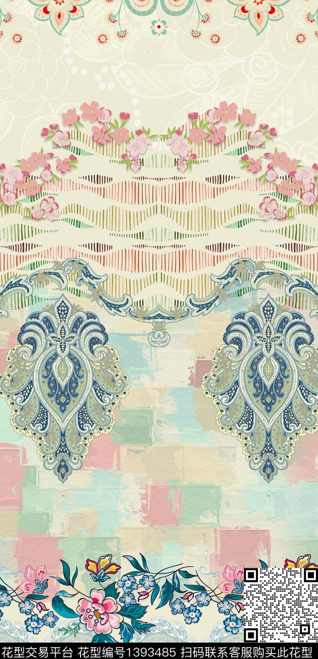 几何时尚简约数码印花华亿平台下载（图片编号: 1393485） - 瓦栏（Walan）