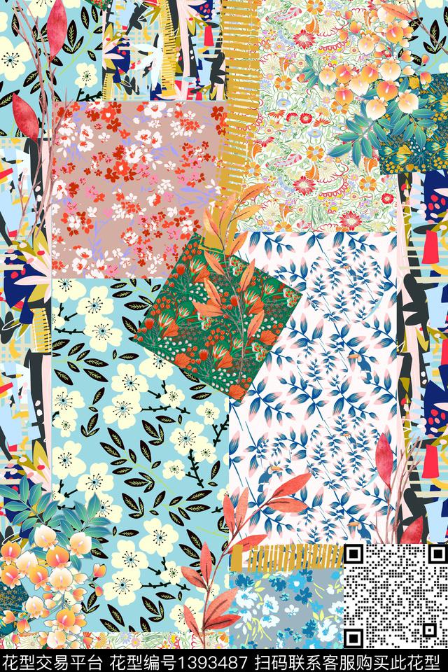 几何时尚简约数码印花华亿平台下载（图片编号: 1393487） - 瓦栏（Walan）