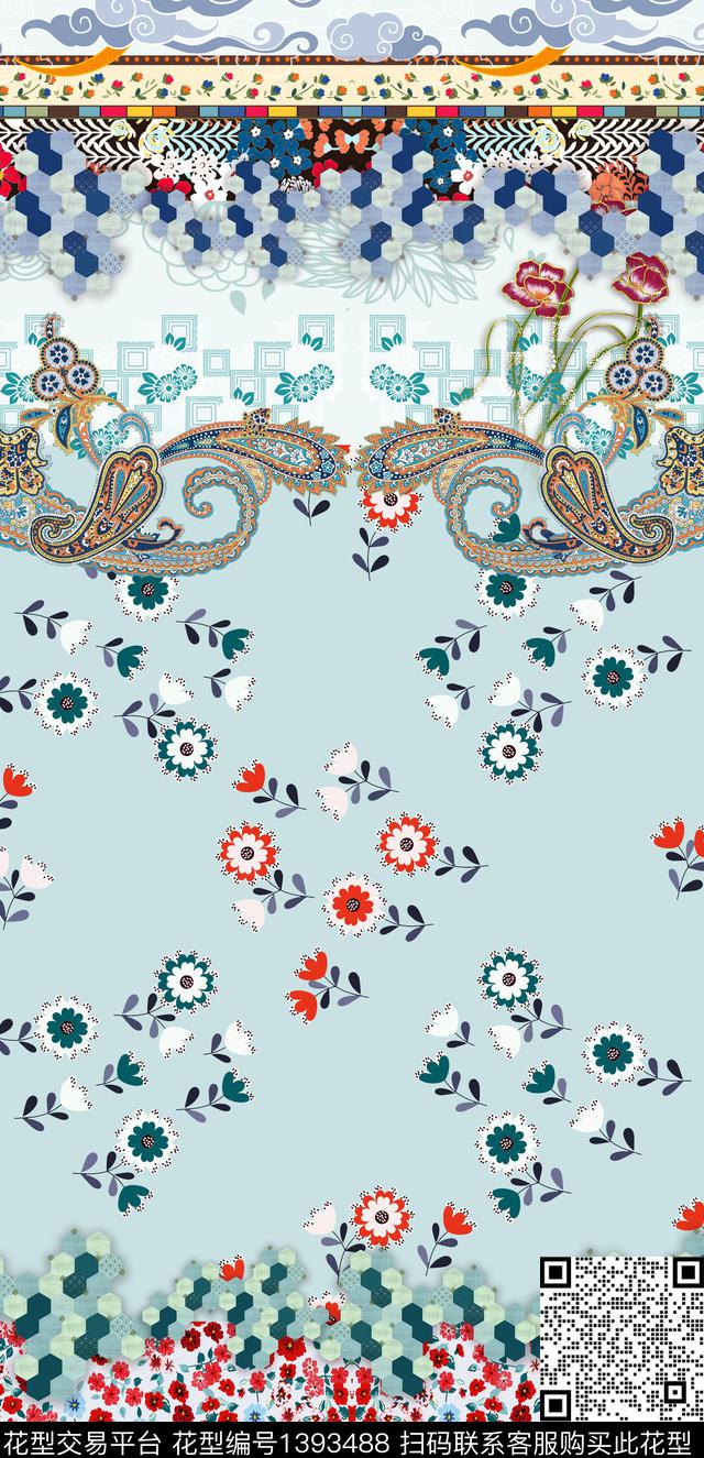 几何时尚简约数码印花华亿平台下载（图片编号: 1393488） - 瓦栏（Walan）