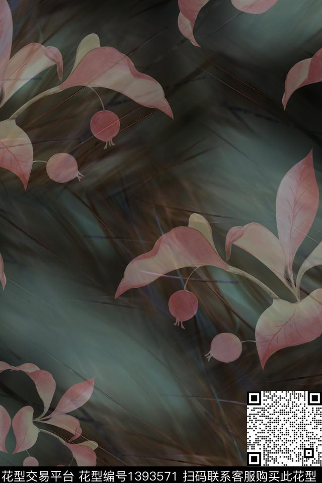 花卉香云纱真丝数码印花华亿平台下载（图片编号: 1393571） - 瓦栏（Walan）