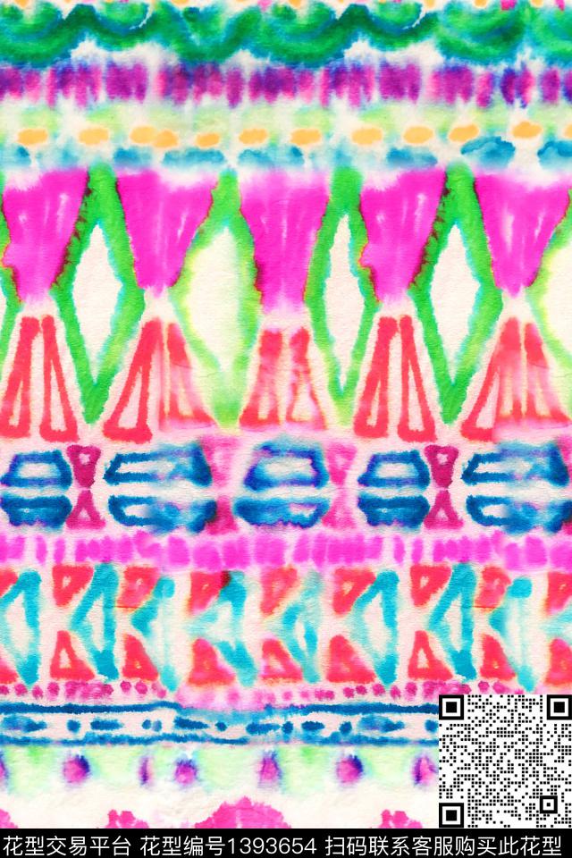 几何扎染华亿平台大牌风数码印花华亿平台下载（图片编号: 1393654） - 瓦栏（Walan）
