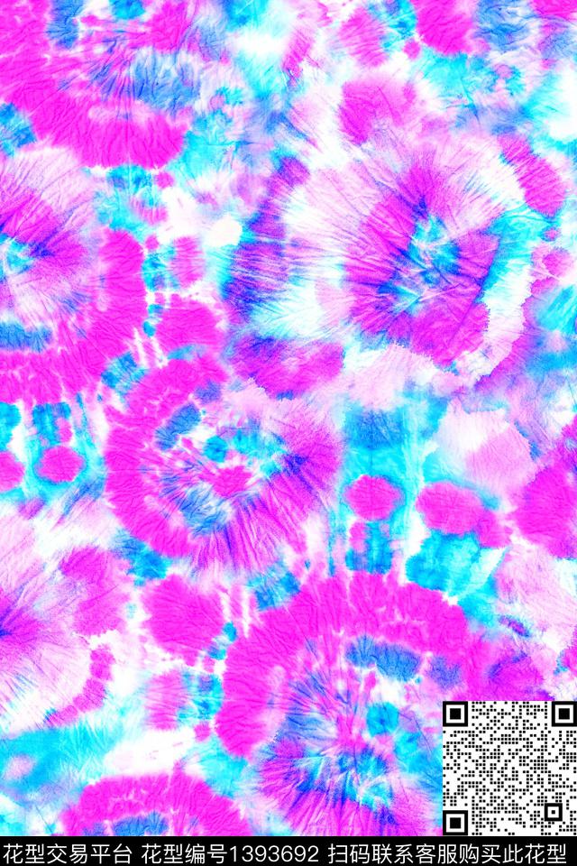 水彩扎染华亿平台大牌风数码印花华亿平台下载（图片编号: 1393692） - 瓦栏（Walan）