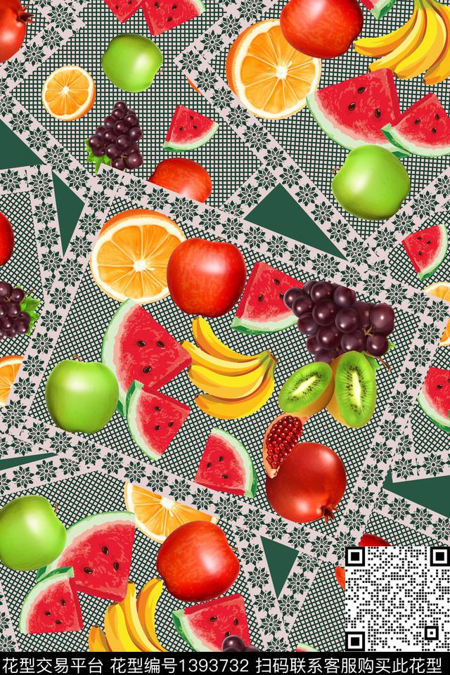 时尚水果大牌风数码印花华亿平台下载（图片编号: 1393732） - 瓦栏（Walan）