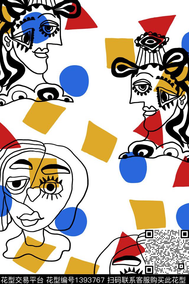 几何卡通审数码印花华亿平台下载（图片编号: 1393767） - 瓦栏（Walan）