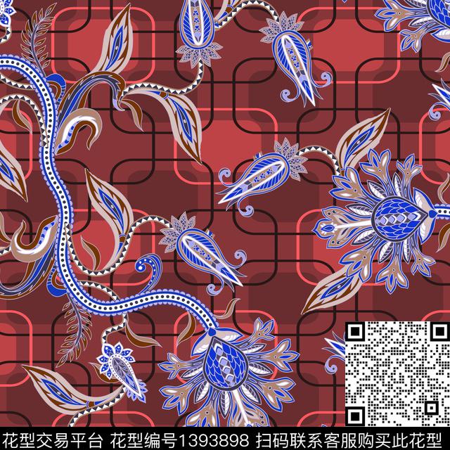 绿植树叶数码华亿平台花卉数码印花华亿平台下载（图片编号: 1393898） - 瓦栏（Walan）