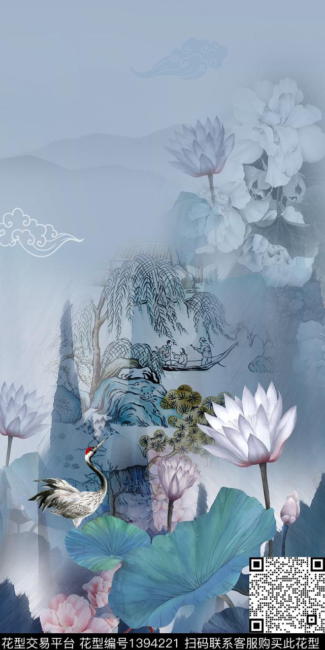 时尚简约数码定位花数码印花华亿平台下载（图片编号: 1394221） - 瓦栏（Walan）