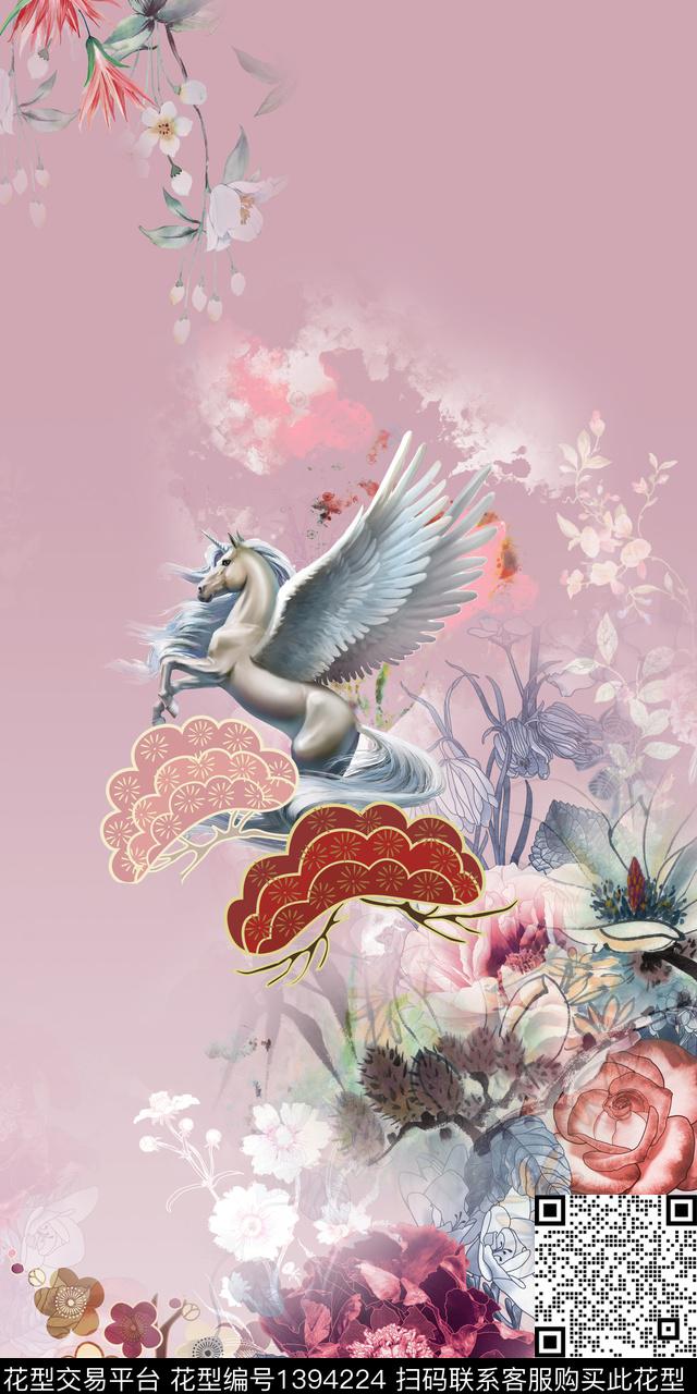 时尚简约数码定位花数码印花华亿平台下载（图片编号: 1394224） - 瓦栏（Walan）