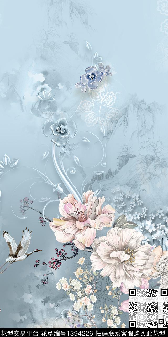 时尚简约数码定位花数码印花华亿平台下载（图片编号: 1394226） - 瓦栏（Walan）