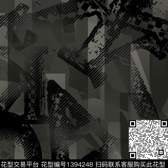 几何男装满版花字母传统印花华亿平台下载（图片编号: 1394248） - 瓦栏（Walan）