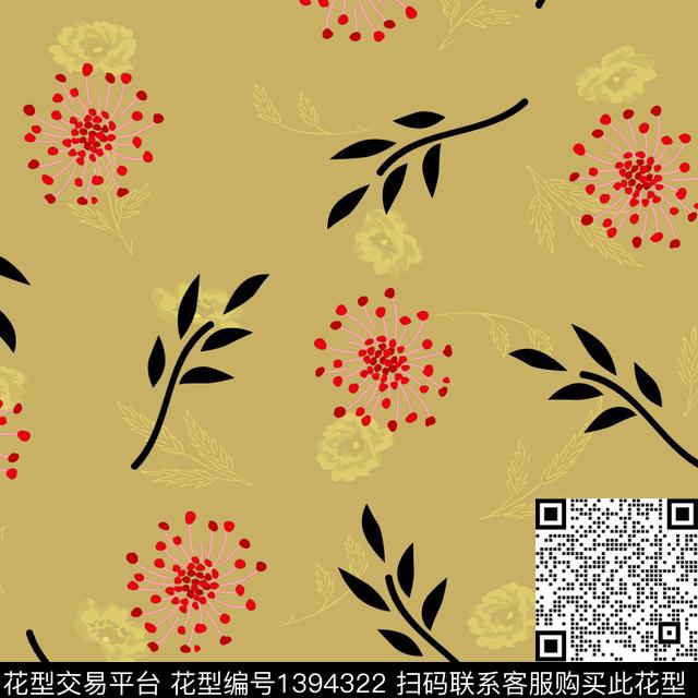 绿植树叶数码华亿平台花卉数码印花华亿平台下载（图片编号: 1394322） - 瓦栏（Walan）