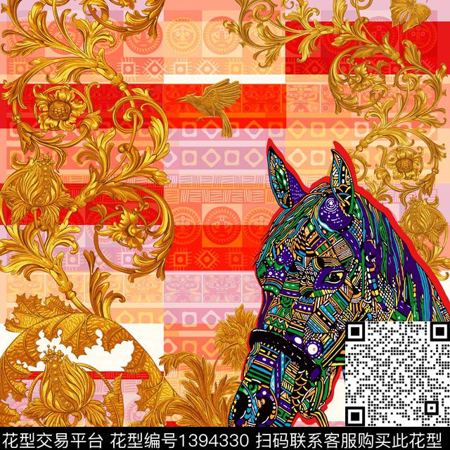 几何大牌风抽象传统印花华亿平台下载（图片编号: 1394330） - 瓦栏（Walan）