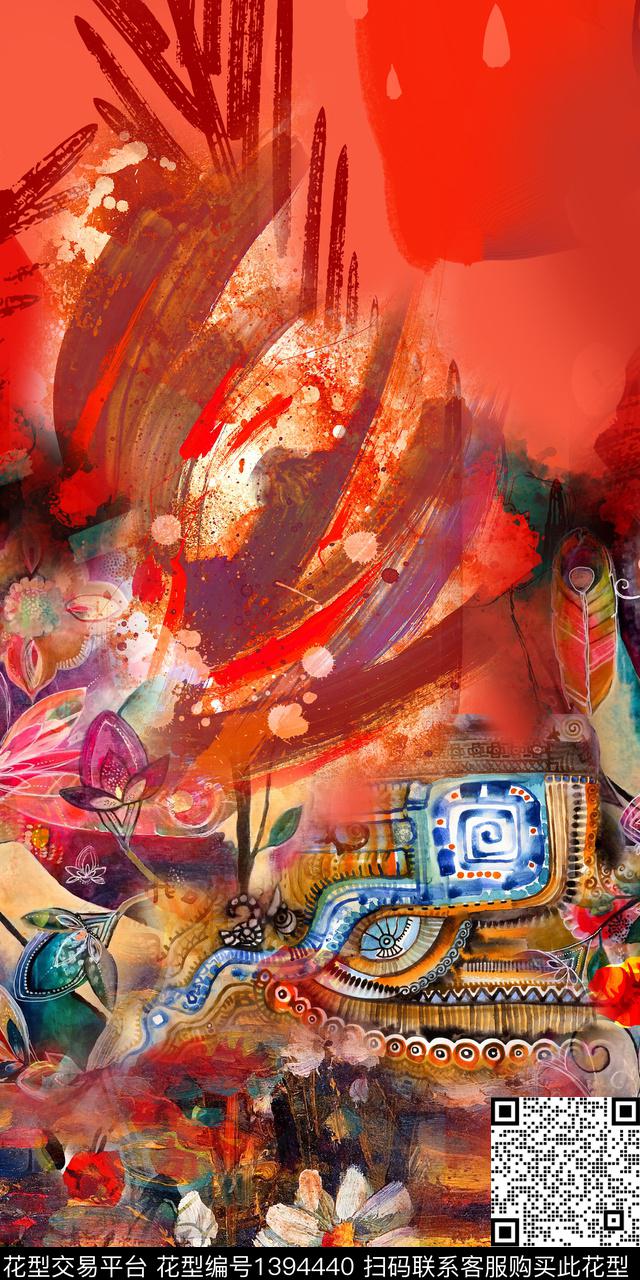 时尚定位花简约数码印花华亿平台下载（图片编号: 1394440） - 瓦栏（Walan）