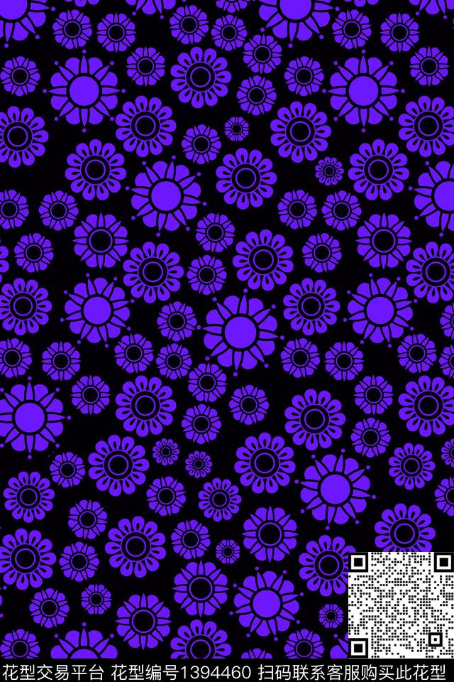 几何抽象小碎花数码印花华亿平台下载（图片编号: 1394460） - 瓦栏（Walan）