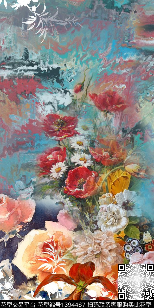 时尚定位花简约数码印花华亿平台下载（图片编号: 1394467） - 瓦栏（Walan）