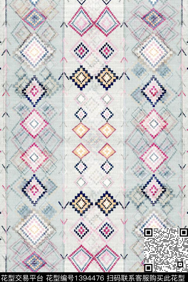 几何肌理大牌风数码印花华亿平台下载（图片编号: 1394476） - 瓦栏（Walan）