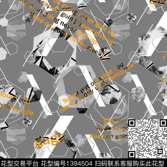 几何男装满版花字母传统印花华亿平台下载（图片编号: 1394504） - 瓦栏（Walan）