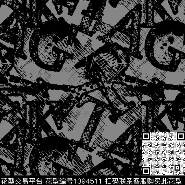 几何男装满版花字母传统印花华亿平台下载（图片编号: 1394511） - 瓦栏（Walan）