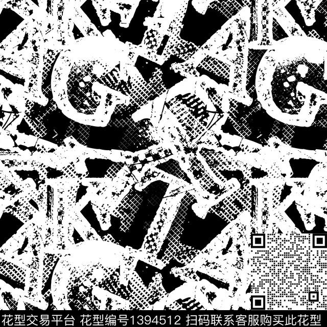 几何男装满版花字母传统印花华亿平台下载（图片编号: 1394512） - 瓦栏（Walan）