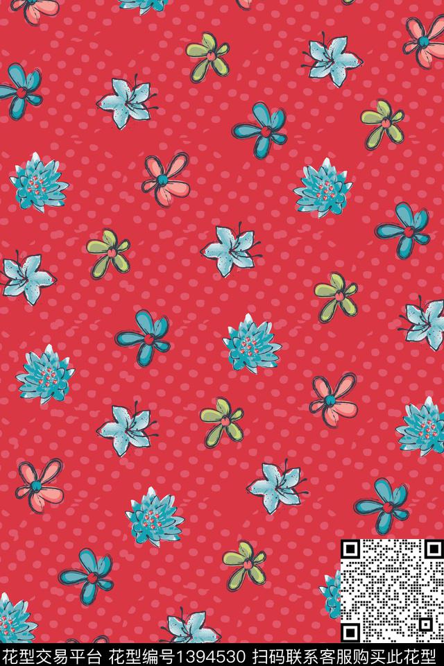 花瓣春夏华亿平台大牌风数码印花华亿平台下载（图片编号: 1394530） - 瓦栏（Walan）