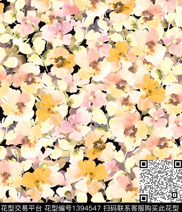 几何女装花卉数码印花华亿平台下载（图片编号: 1394547） - 瓦栏（Walan）