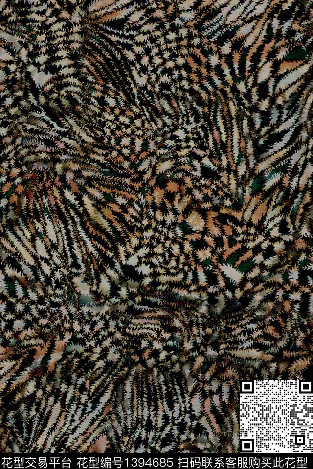 肌理豹纹抽象花卉数码印花华亿平台下载（图片编号: 1394685） - 瓦栏（Walan）