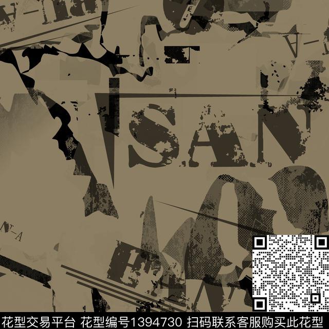 几何男装满版花字母传统印花华亿平台下载（图片编号: 1394730） - 瓦栏（Walan）