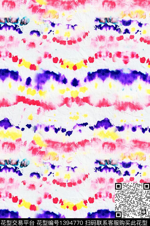 肌理水彩扎染华亿平台数码印花华亿平台下载（图片编号: 1394770） - 瓦栏（Walan）