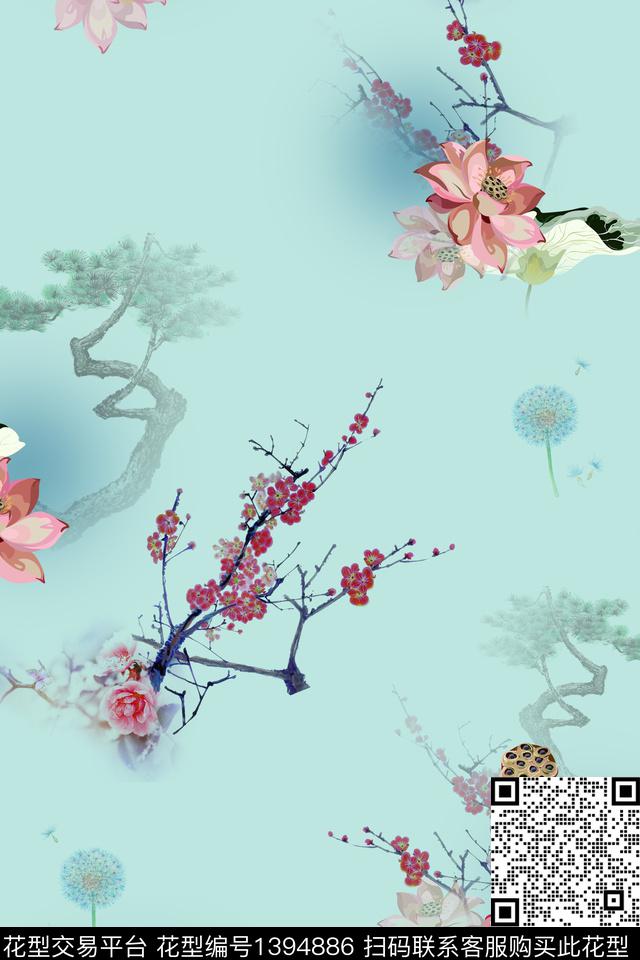 时尚简约女装数码印花华亿平台下载（图片编号: 1394886） - 瓦栏（Walan）