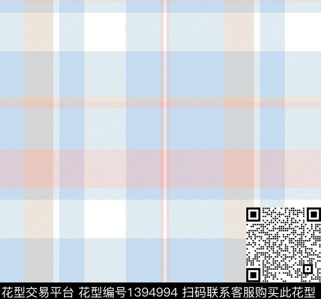 时尚格子少女传统印花华亿平台下载（图片编号: 1394994） - 瓦栏（Walan）