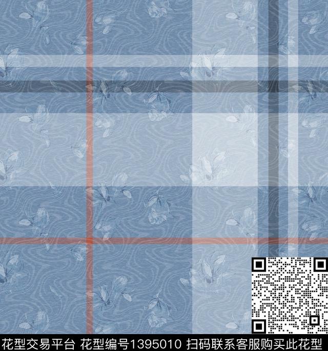定位花底纹花卉数码印花华亿平台下载（图片编号: 1395010） - 瓦栏（Walan）