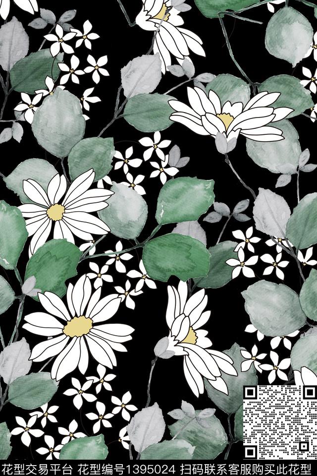 女装花卉植物数码印花华亿平台下载（图片编号: 1395024） - 瓦栏（Walan）