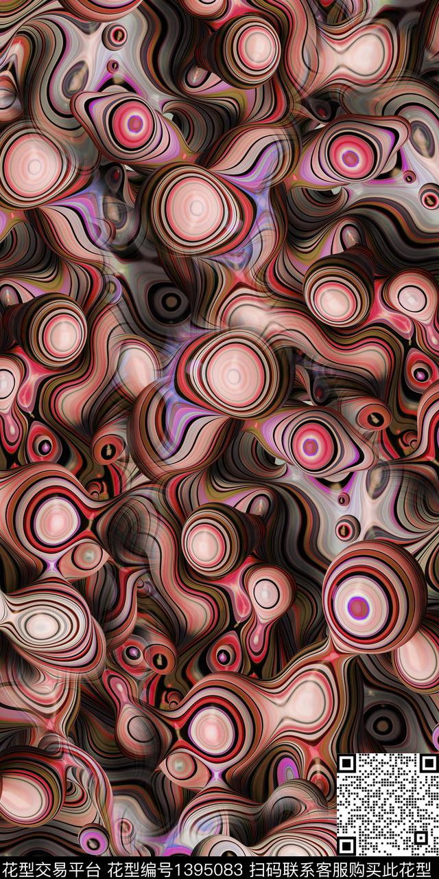 几何抽象3D立体数码印花华亿平台下载（图片编号: 1395083） - 瓦栏（Walan）