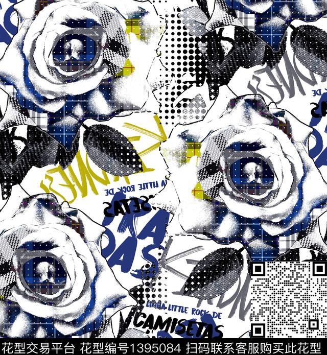 字母格子波点数码印花华亿平台下载（图片编号: 1395084） - 瓦栏（Walan）