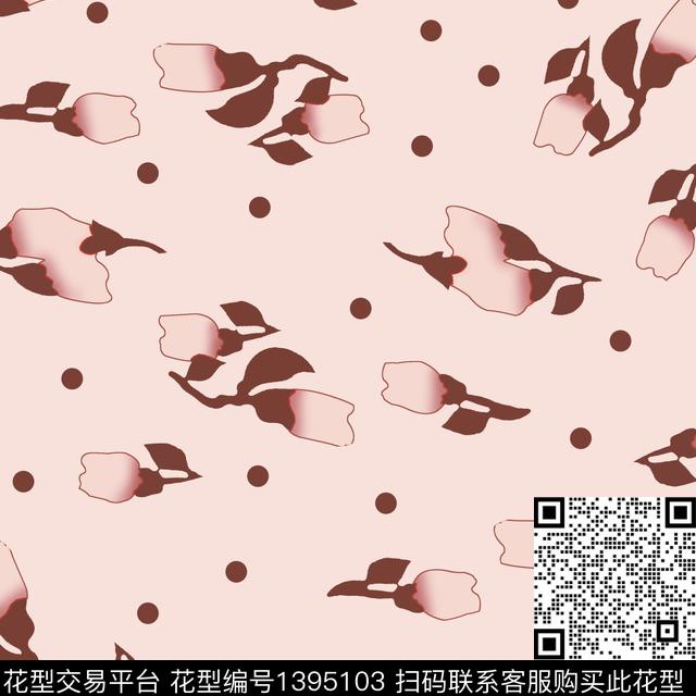 几何花卉大牌风数码印花华亿平台下载（图片编号: 1395103） - 瓦栏（Walan）