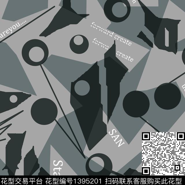 几何男装满版花字母传统印花华亿平台下载（图片编号: 1395201） - 瓦栏（Walan）