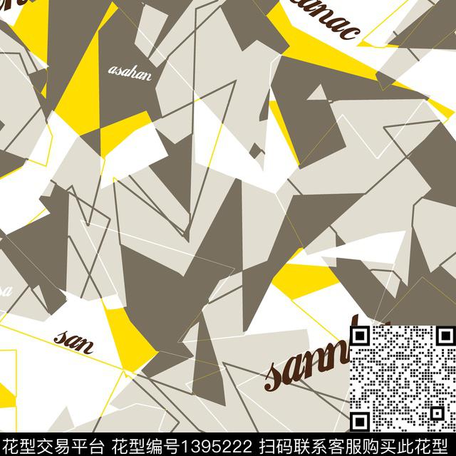 几何男装满版花字母传统印花华亿平台下载（图片编号: 1395222） - 瓦栏（Walan）